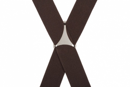 Plain Chocolate Brown Trouser Braces With Large Clips